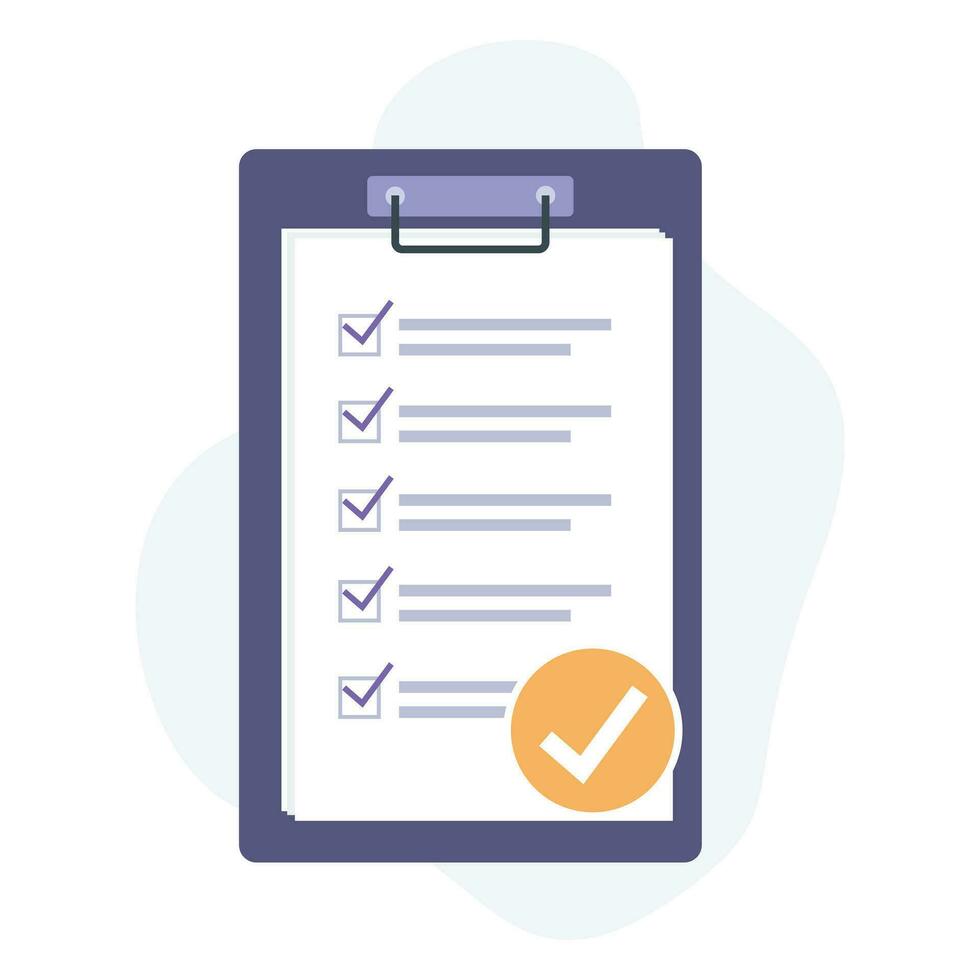 paper illustration with checklist useable for  both web or mobile app design vector