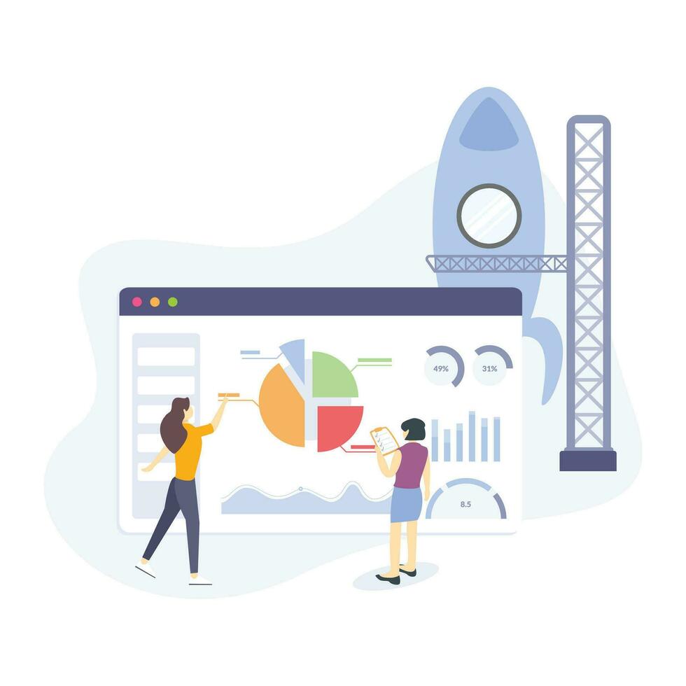 Startup illustration useable for  both web or mobile app design vector