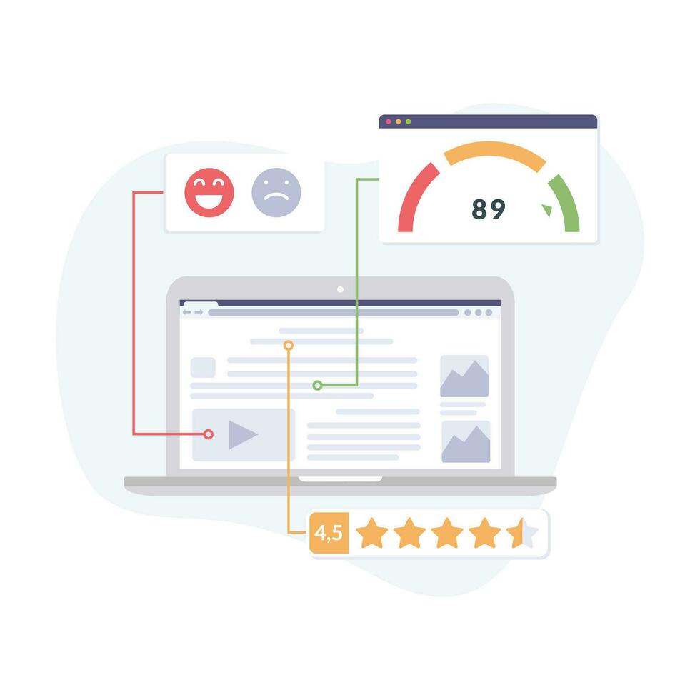Website quality illustration useable for  both web or mobile app design vector