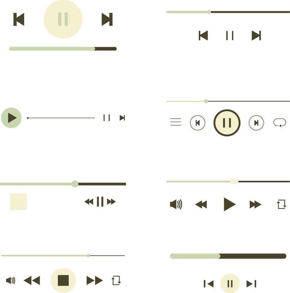 Music Player Overlay Interface Element Design. Isolated Vector