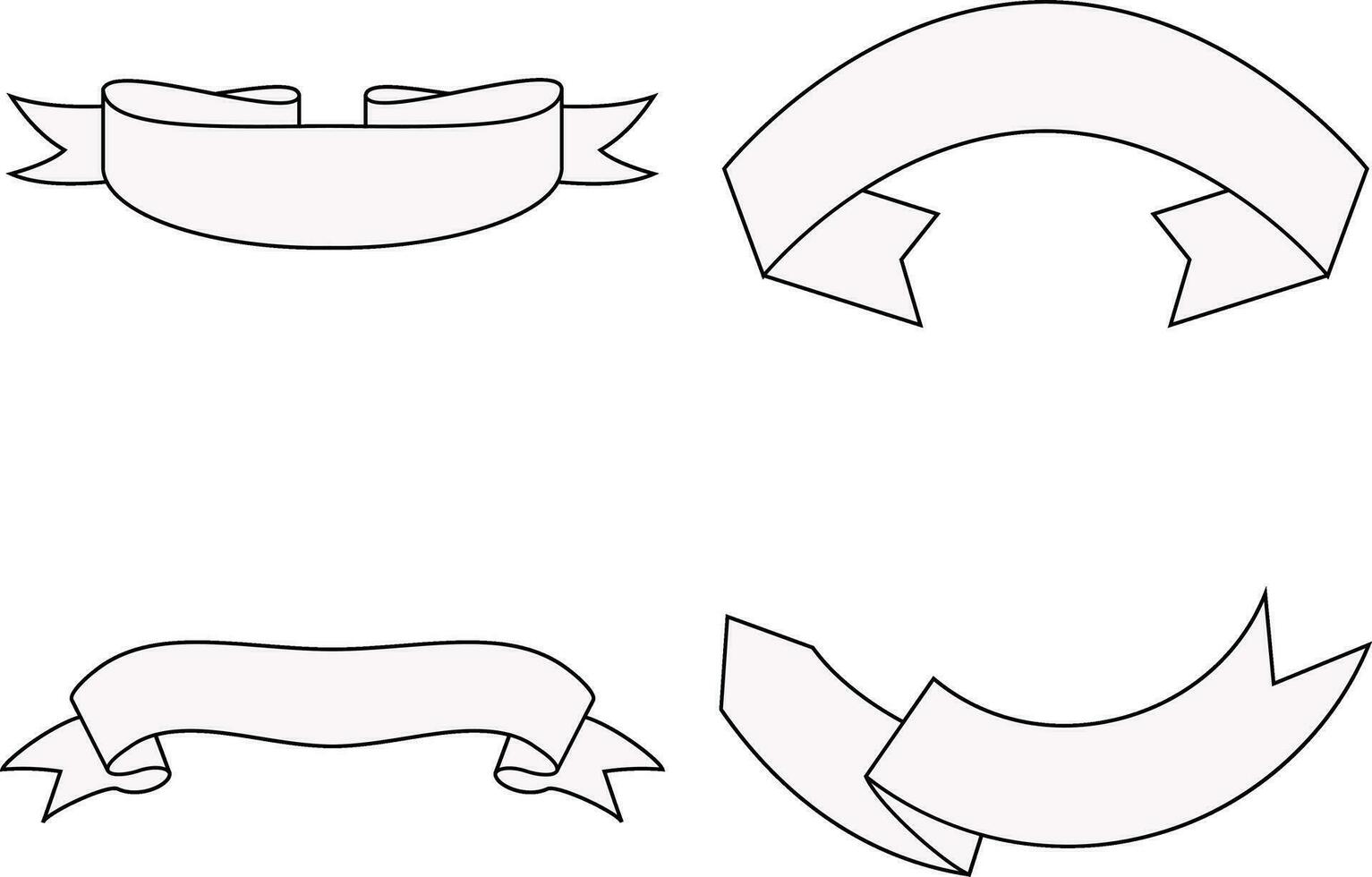 bandera y cinta ilustración recopilación. en plano diseño. aislado vector