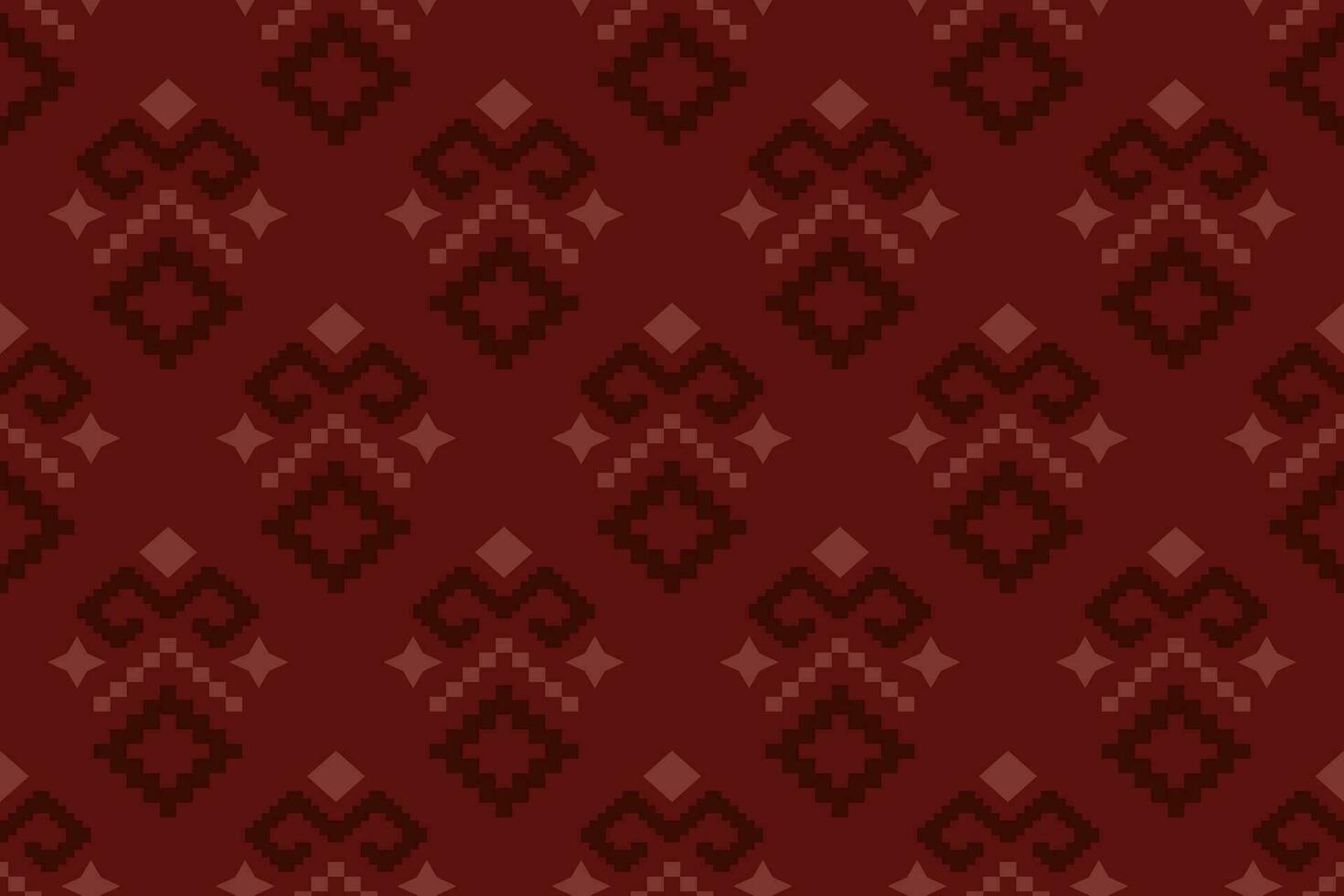 Red traditional ethnic pattern paisley flower Ikat background abstract Aztec African Indonesian Indian seamless pattern for fabric print cloth dress carpet curtains and sarong vector