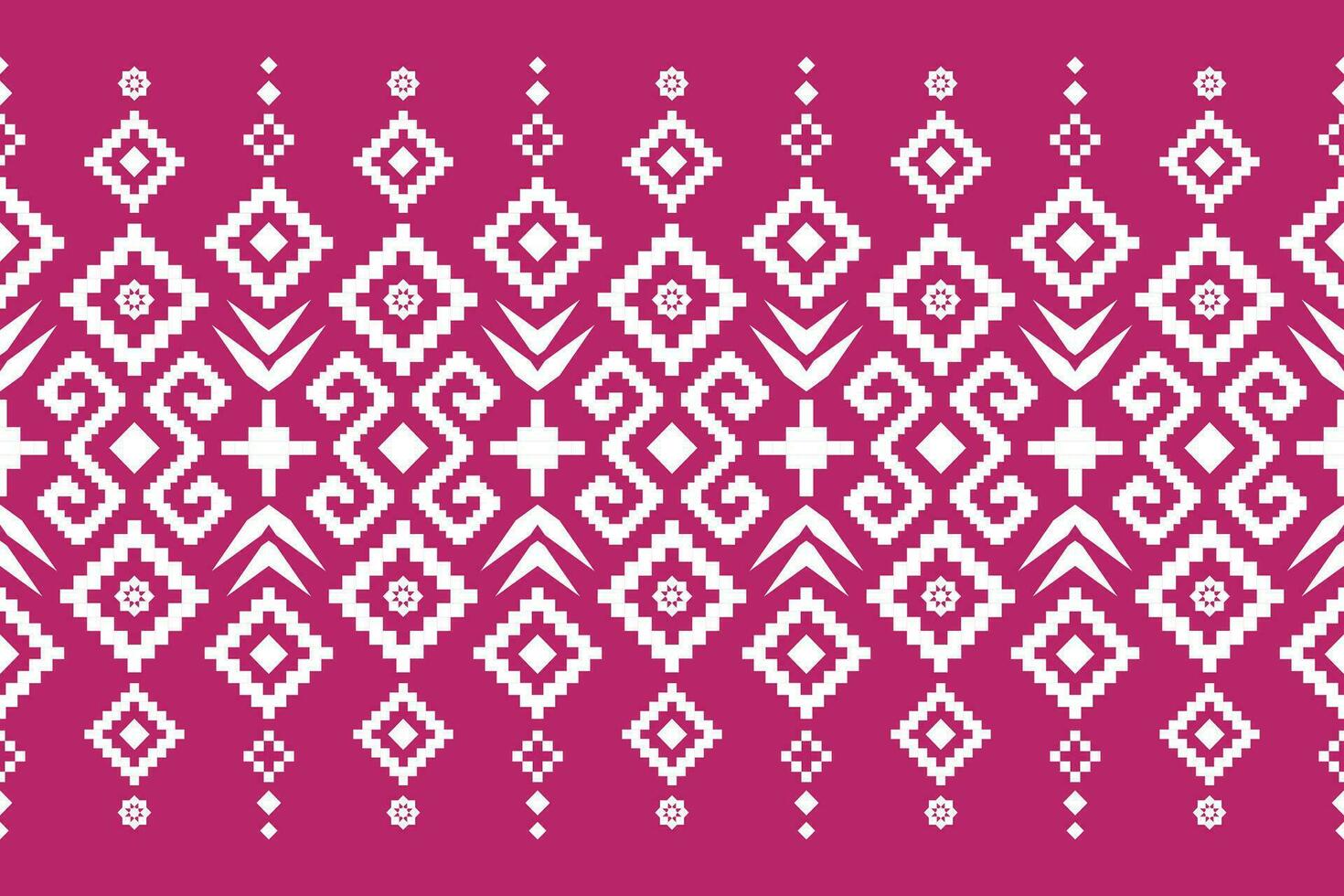Red traditional ethnic pattern paisley flower Ikat background abstract Aztec African Indonesian Indian seamless pattern for fabric print cloth dress carpet curtains and sarong vector
