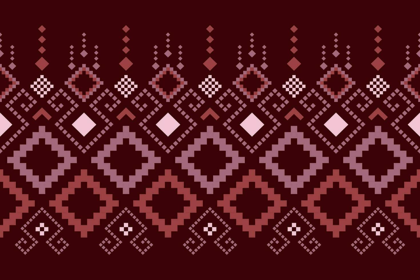 Red traditional ethnic pattern paisley flower Ikat background abstract Aztec African Indonesian Indian seamless pattern for fabric print cloth dress carpet curtains and sarong vector
