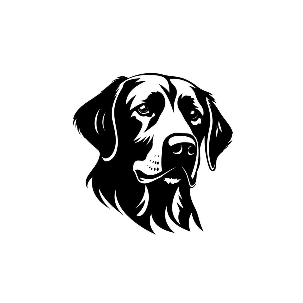 Labrador Retriever. Line art. Silhouette. Template. Close-up. Clip art. Black and white. vector