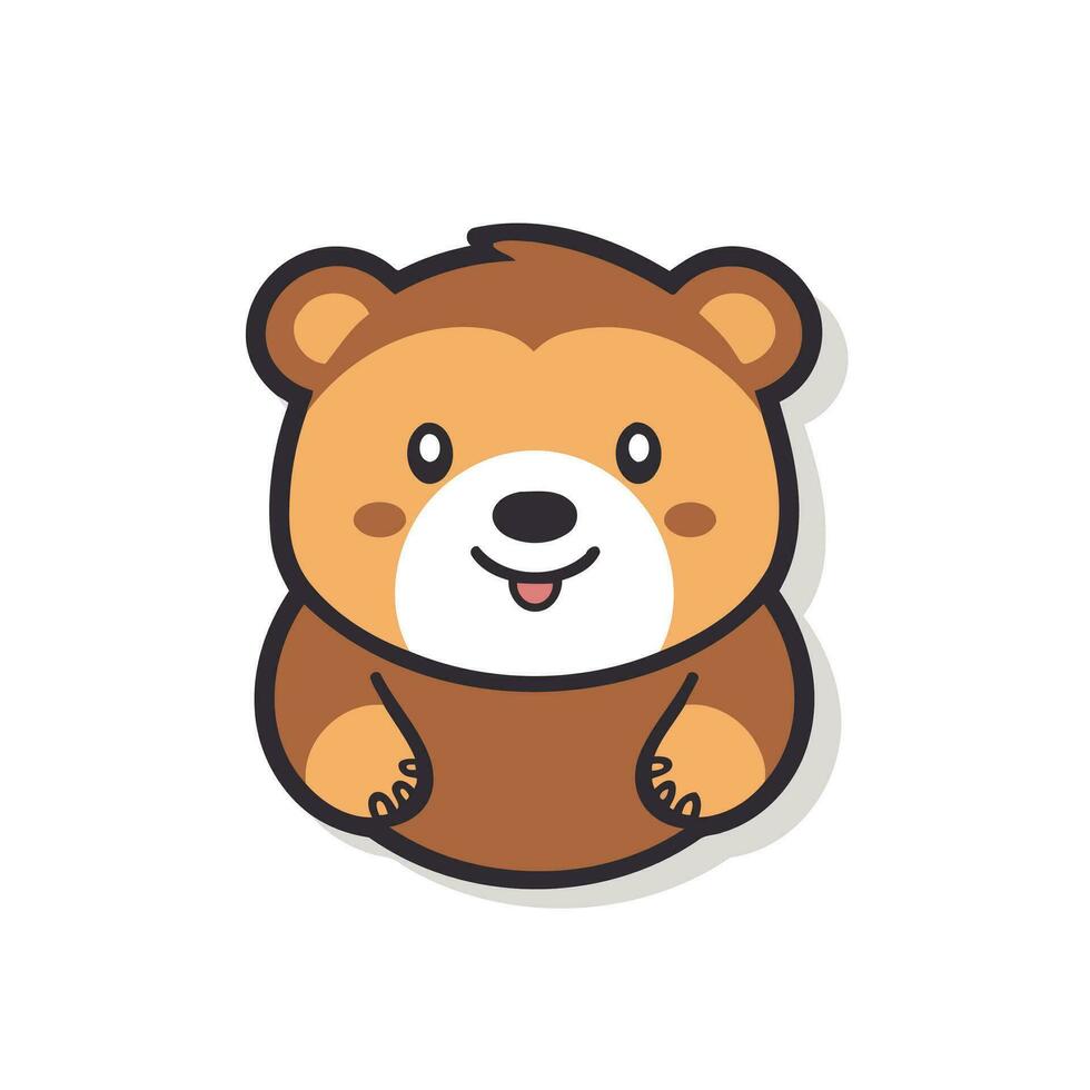 This cute bear logo in vector illustration adds a touch of charm and friendliness to any design project.