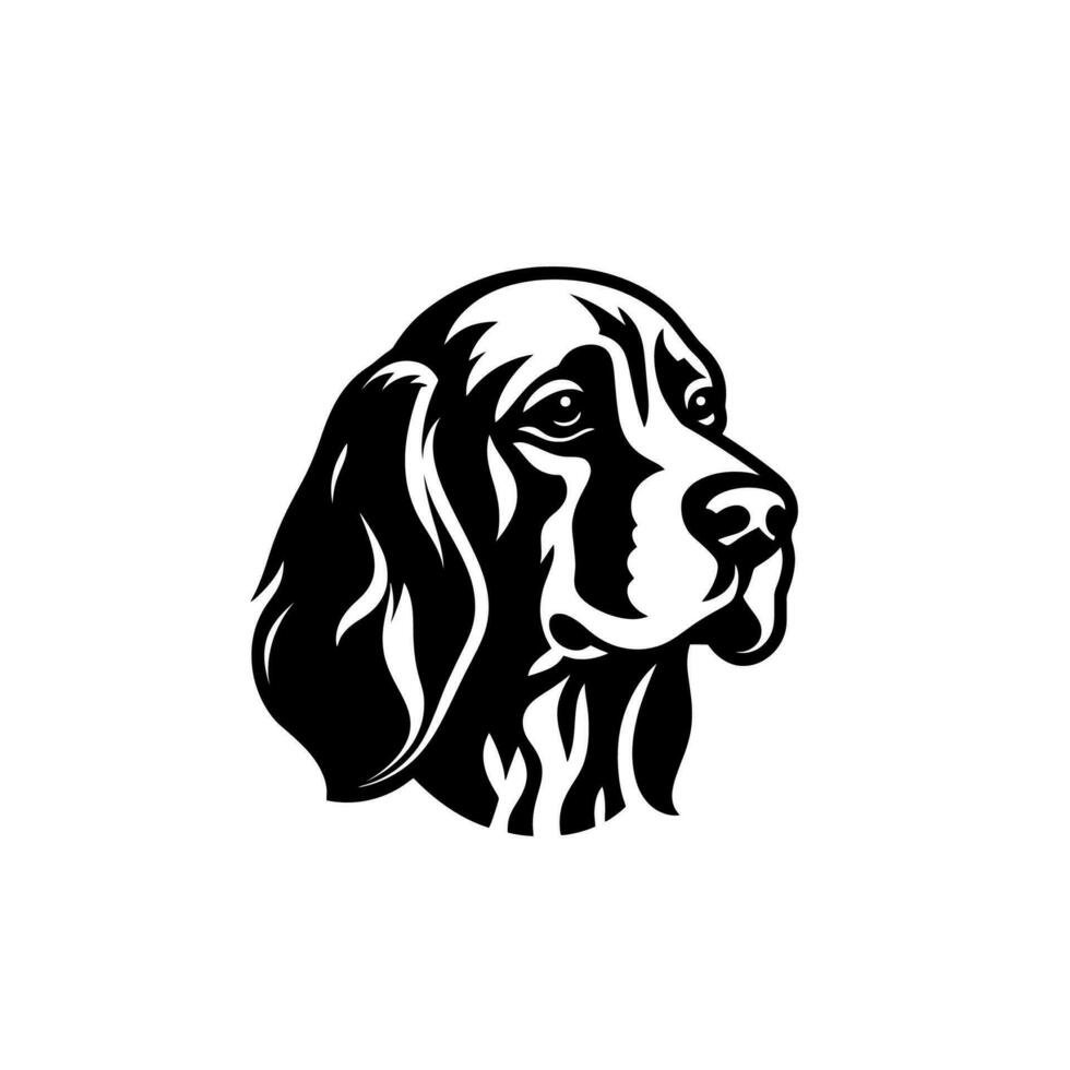 Labrador Retriever. Line art. Silhouette. Template. Close-up. Clip art. Black and white. vector