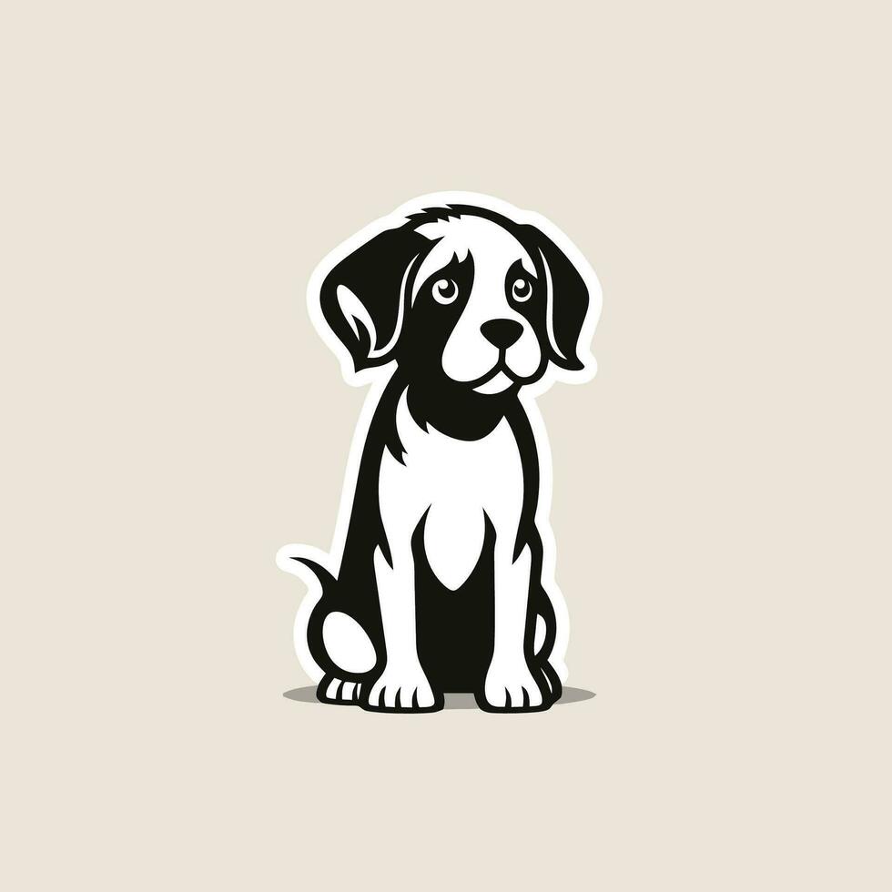 Labrador Retriever. Line art. Silhouette. Template. Close-up. Clip art. Black and white. vector