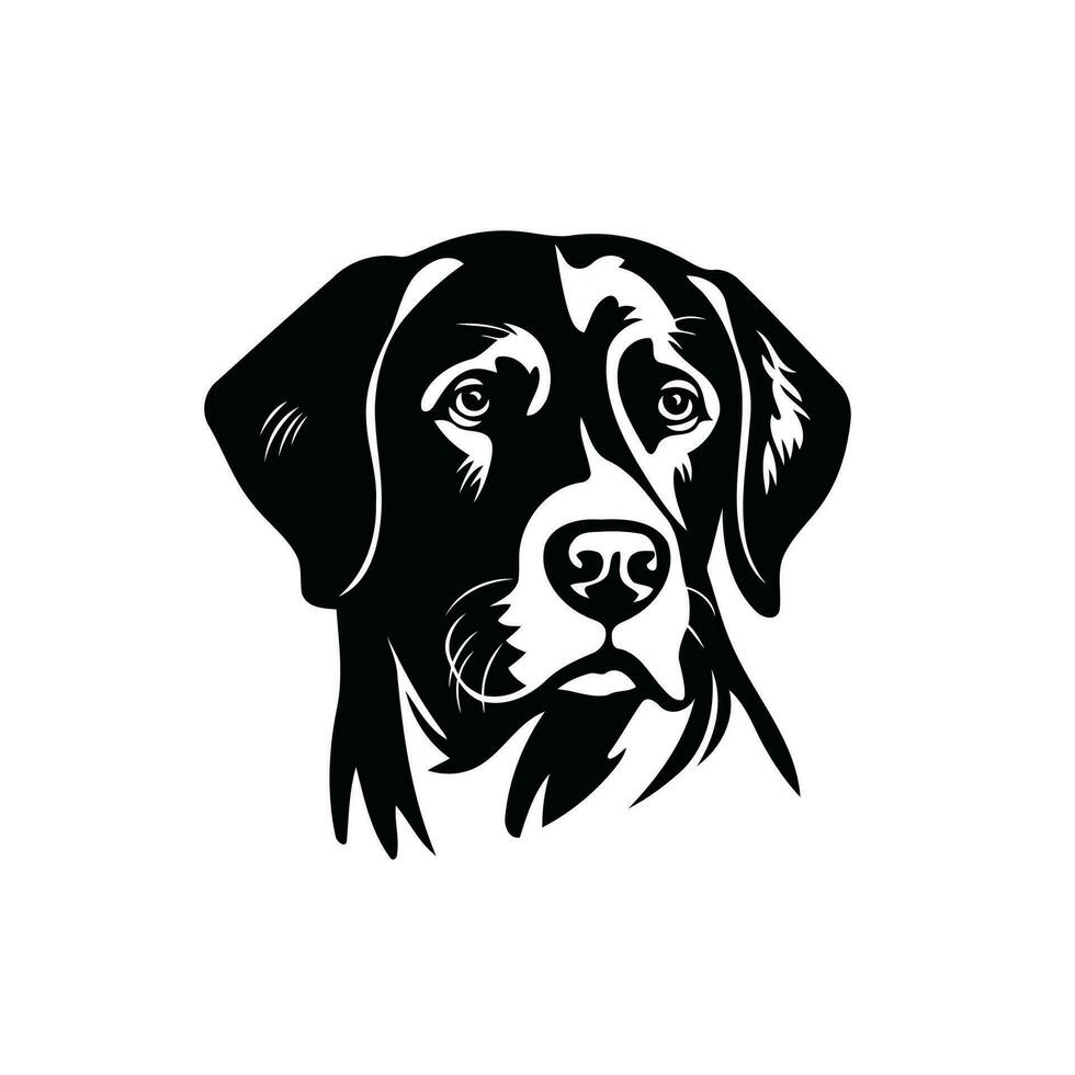 Labrador perdiguero. línea Arte. silueta. modelo. de cerca. acortar Arte. negro y blanco. vector