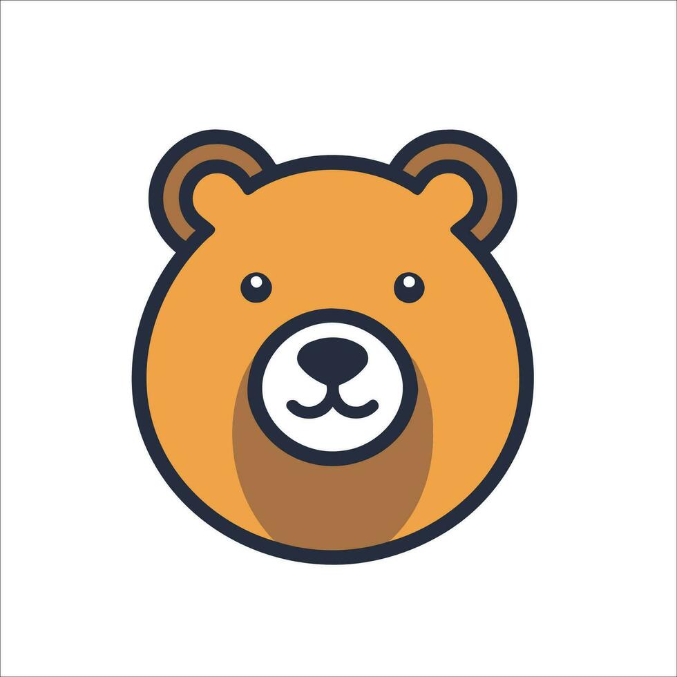 This cute bear logo in vector illustration adds a touch of charm and friendliness to any design project.