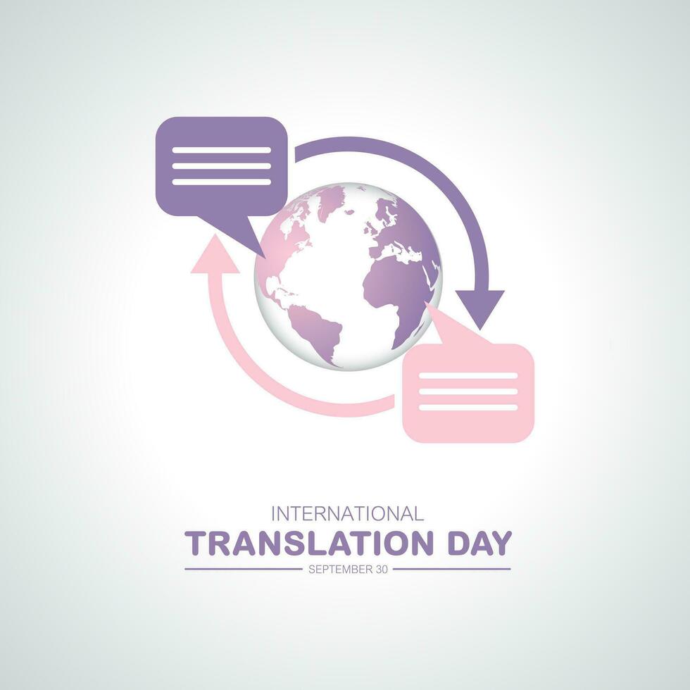 International Translation Day September 30 Background Vector Illustration