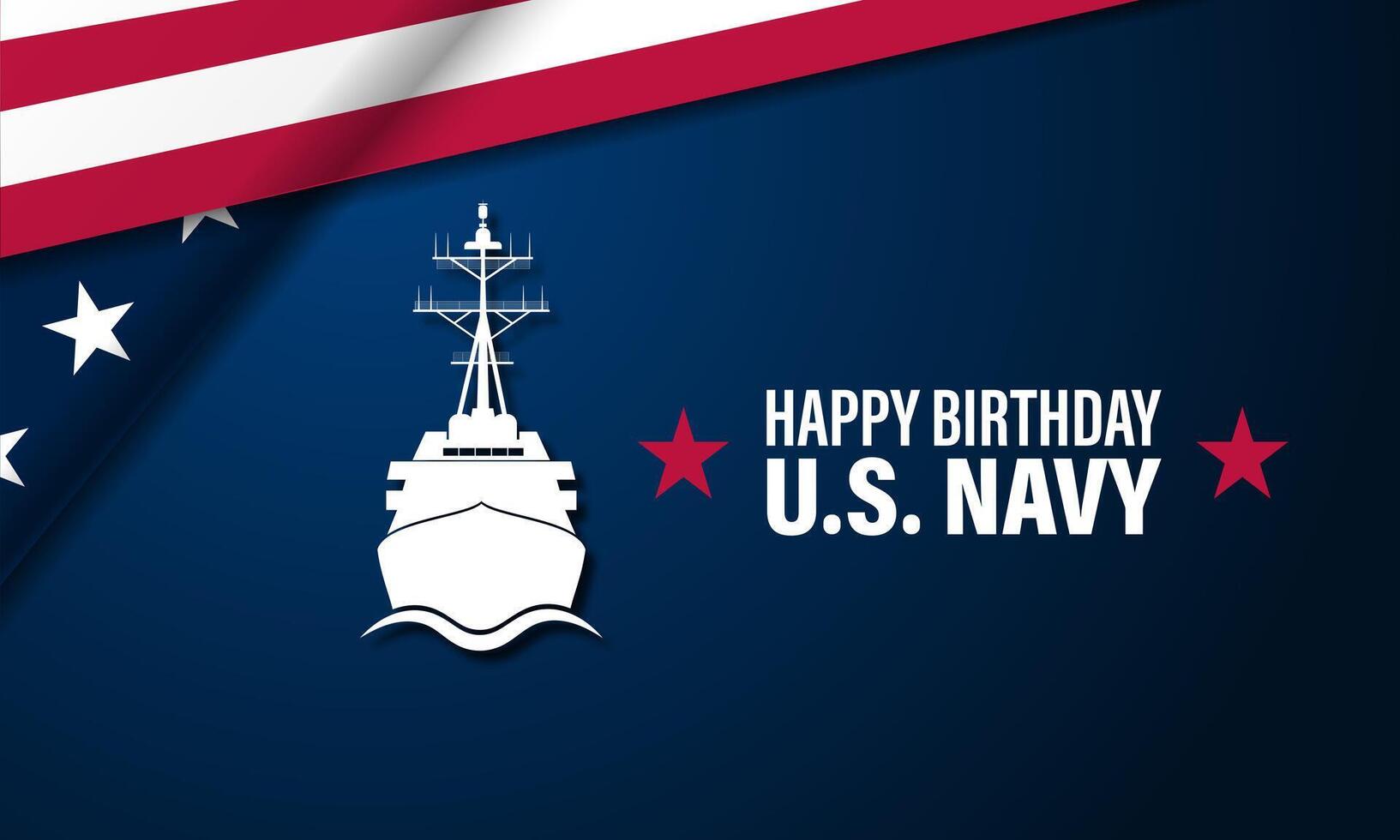 Happy  Birthday US Navy October 13 background Vector Illustration