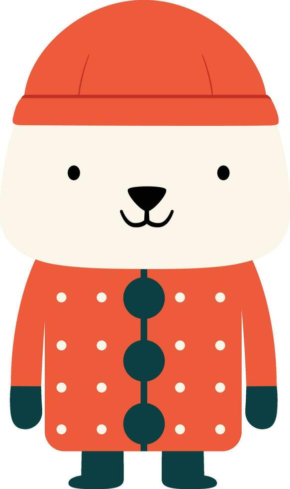 Cute Winter Woodland Animals Kids Clipart Illustration vector