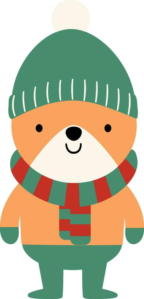 Cute Winter Woodland Animals Kids Clipart Illustration vector