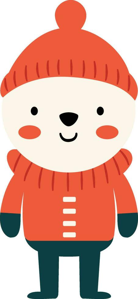 Cute Winter Woodland Animals Kids Clipart Illustration vector