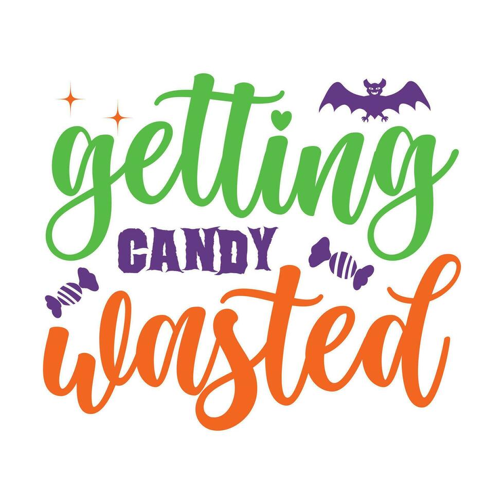 Getting candy wasted happy Halloween vector