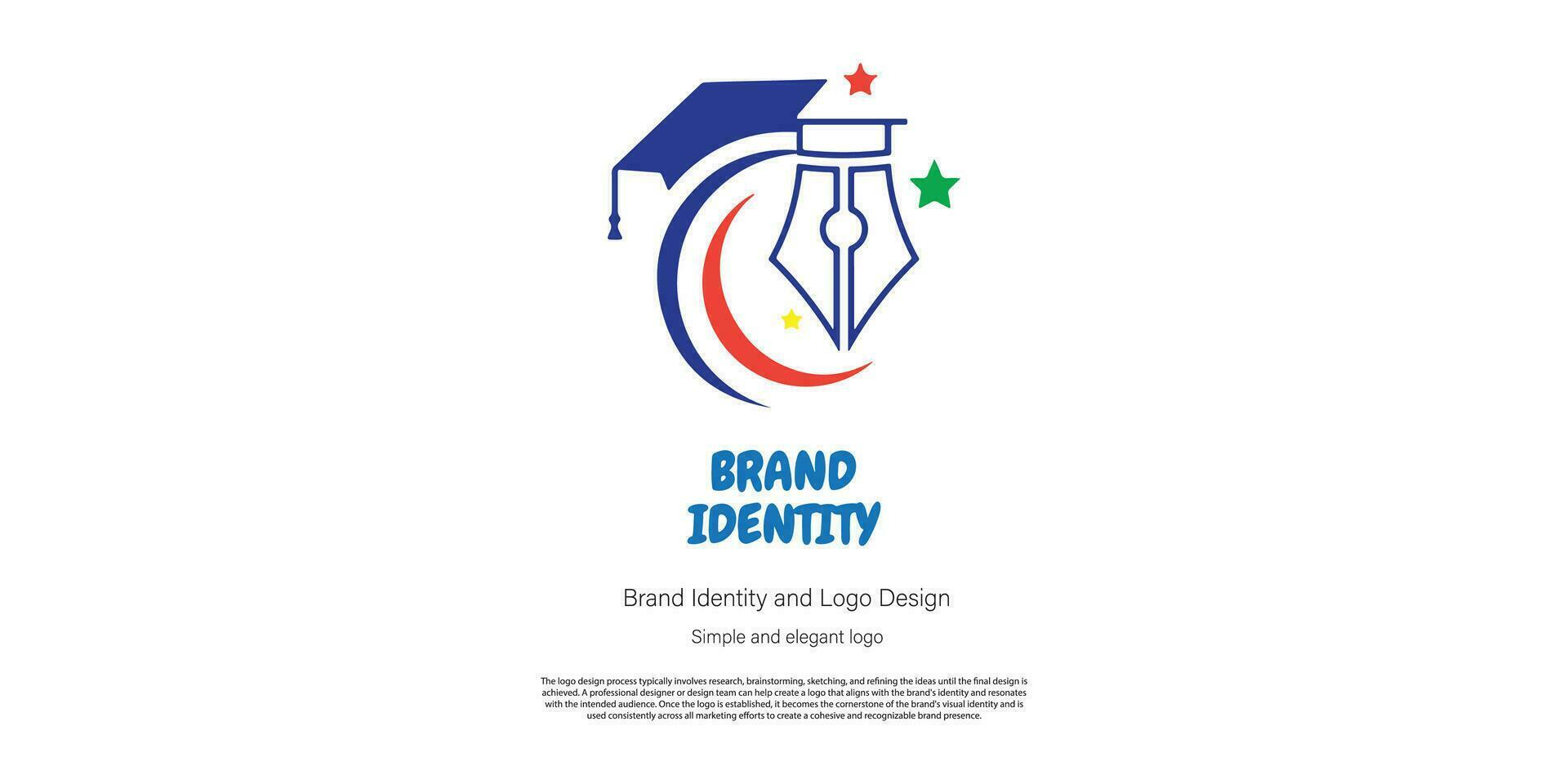 education and study logo design for graphic designer or web developer vector