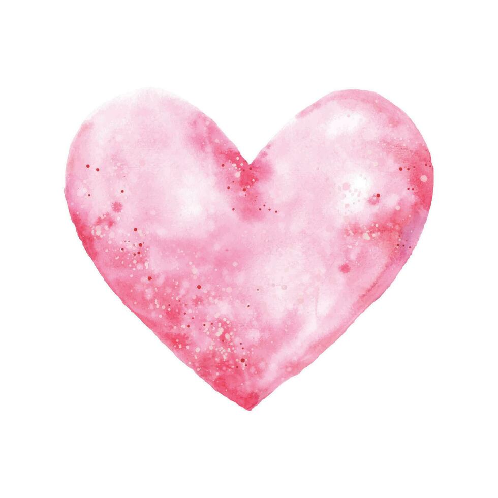 Hand-painted watercolor pink heart vector