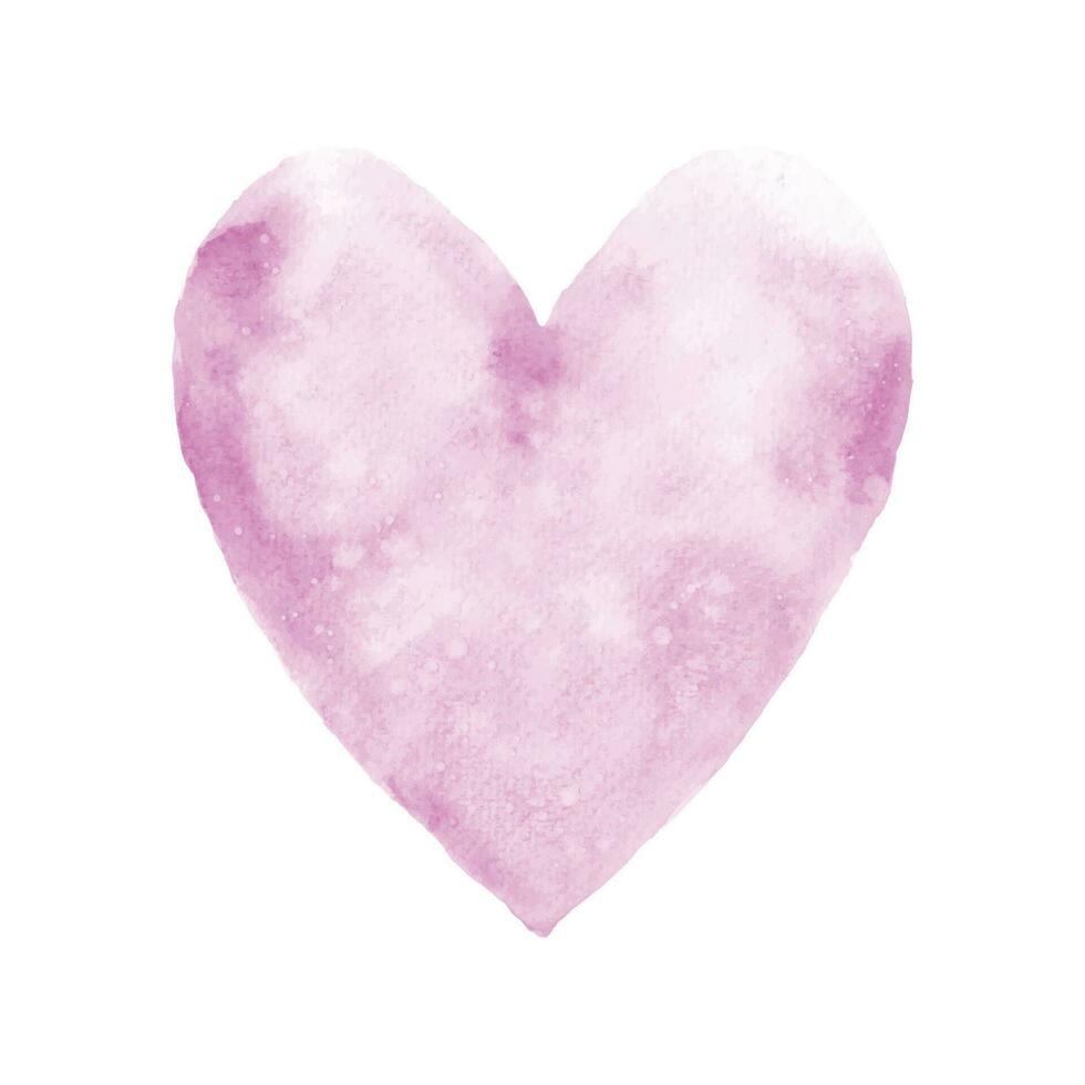 Hand-painted watercolor pink hearts shape vector