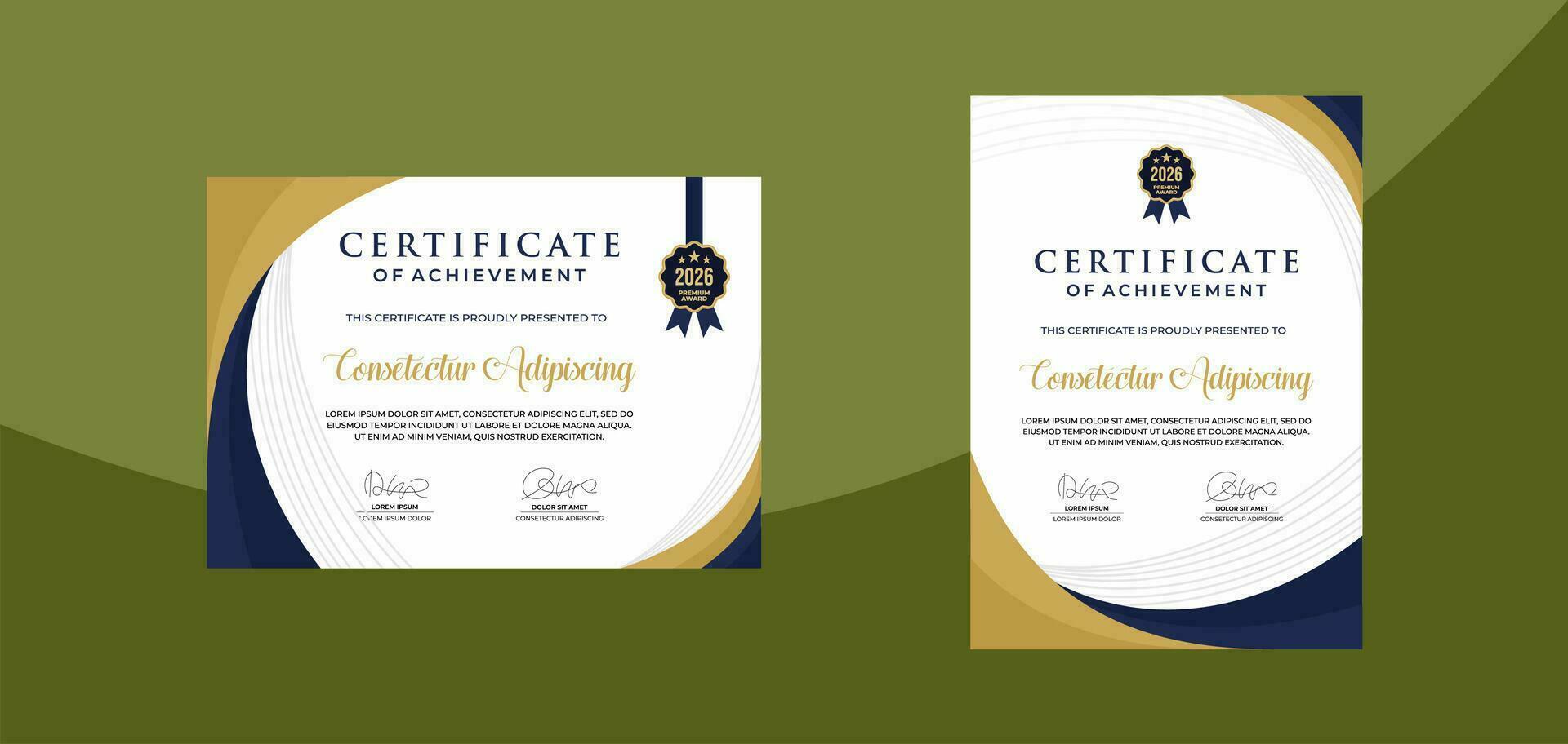 certificate of achievement template. for award, business, and education needs vector