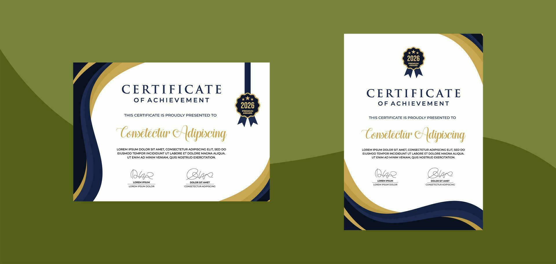 certificate of achievement template. for award, business, and education needs vector