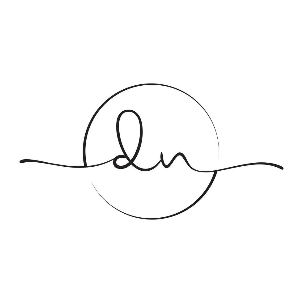 DN Signature initial logo template vector ,Signature Logotype
