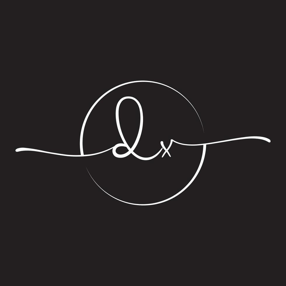 DX Signature initial logo template vector ,Signature Logotype