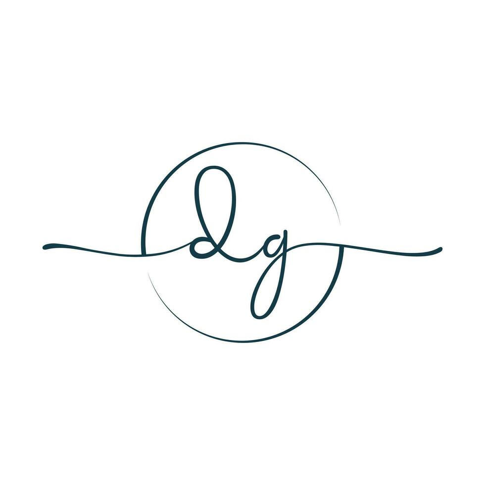 DG Signature initial logo template vector ,Signature Logotype