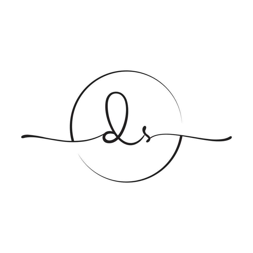 DS Signature initial logo template vector ,Signature Logotype