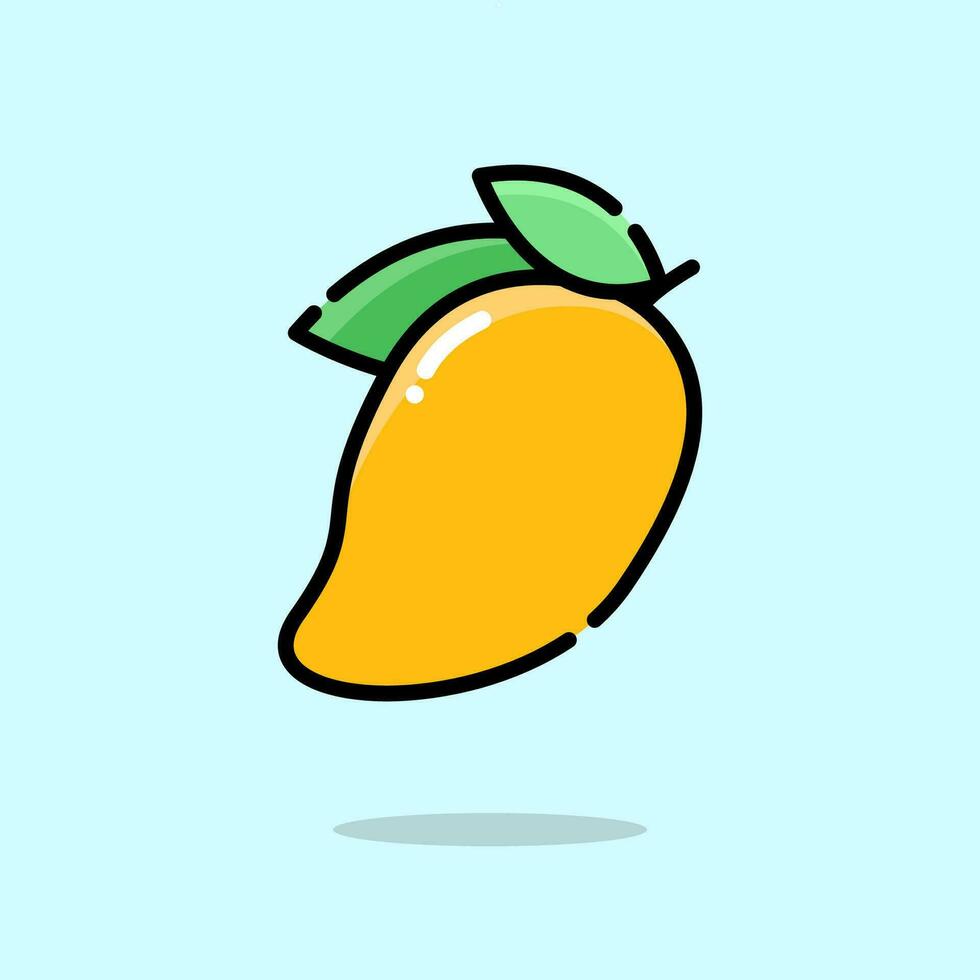 mango Fruta ilustración en dibujos animados estilo vector