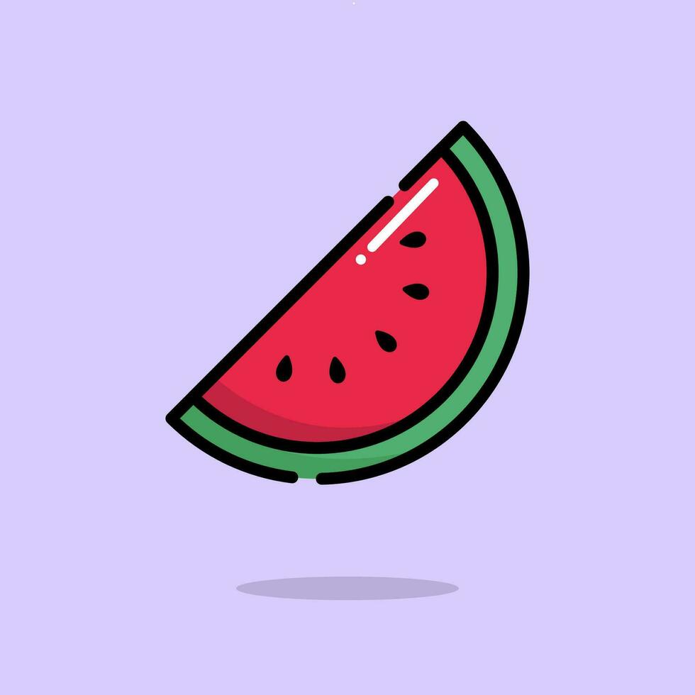 sandía Fruta ilustración en dibujos animados estilo vector