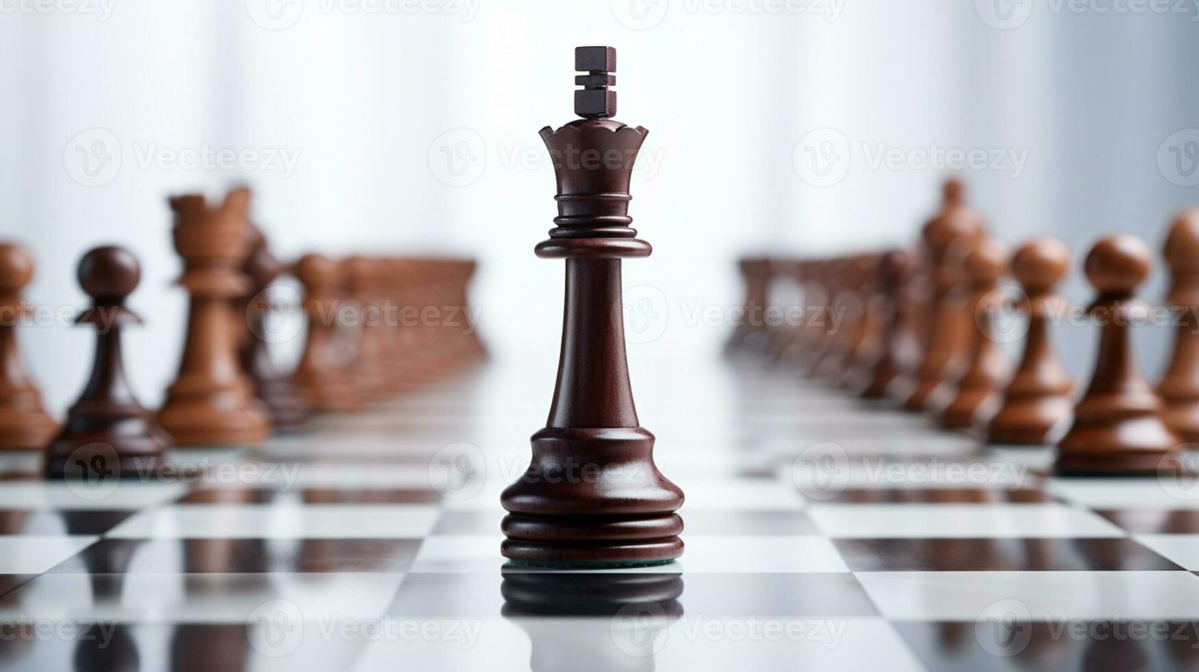 Chess Game use strategies to rules the board, Decision Making match, chess piece Isolated on White Background, AI Generated photo