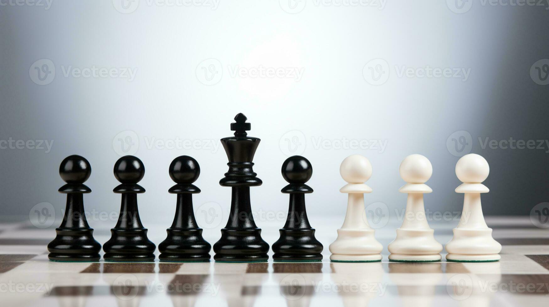 Chess Game use strategies to rules the board, Decision Making match, chess piece Isolated on White Background, AI Generated photo