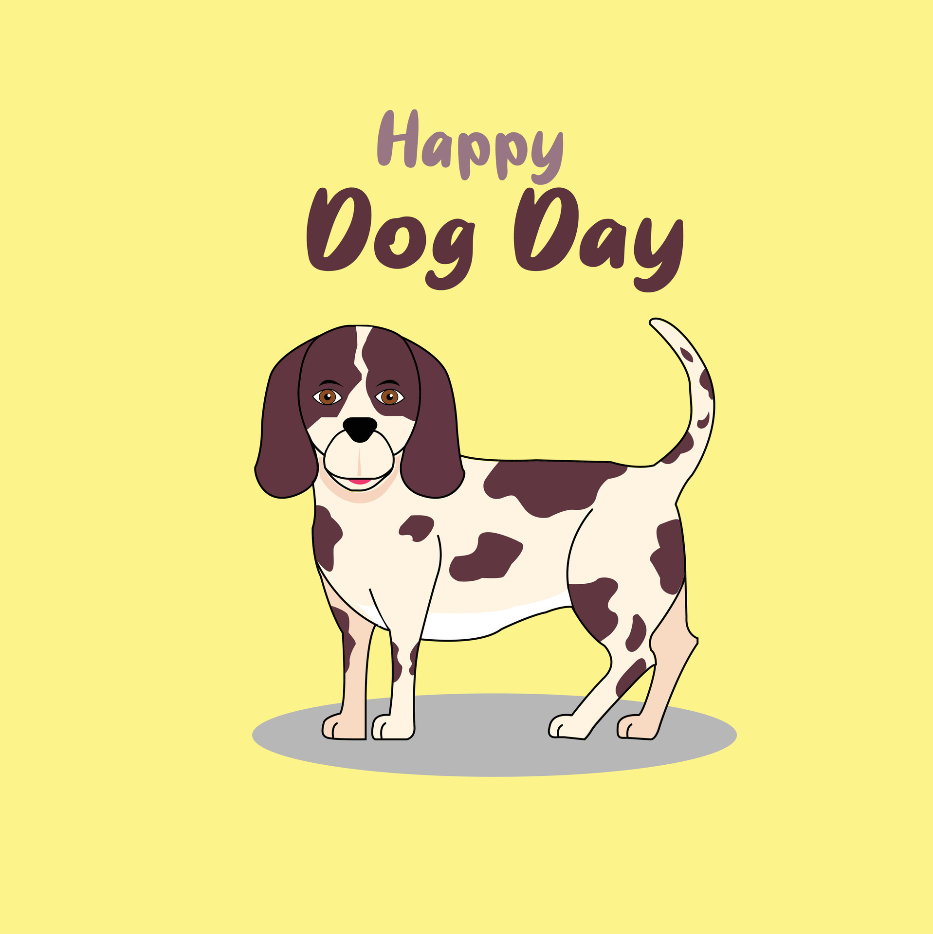 Happy Dog Day Standing Beagle Vector 28232507 Vector Art at Vecteezy