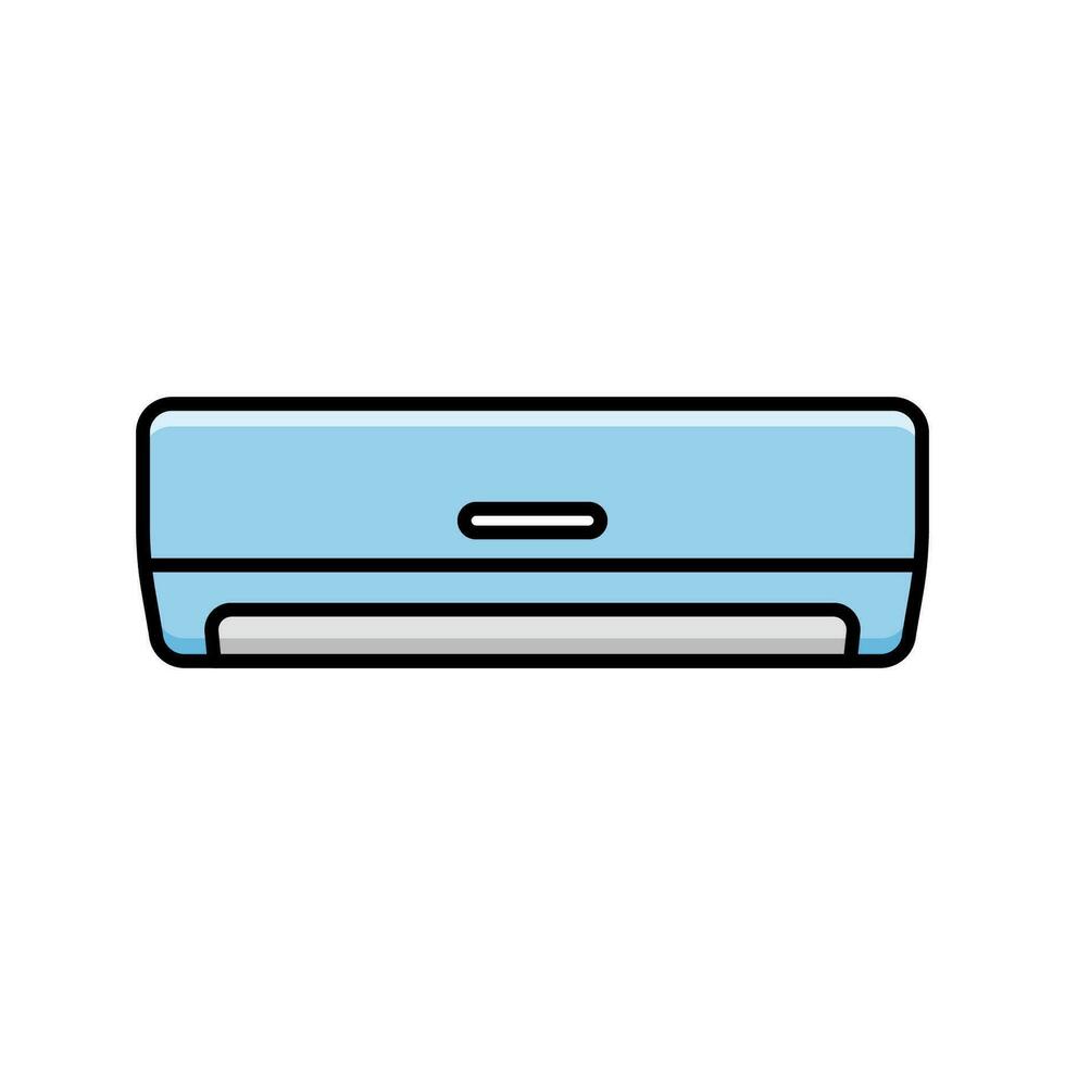 Air conditioner flat design with line icon. Vector illustration