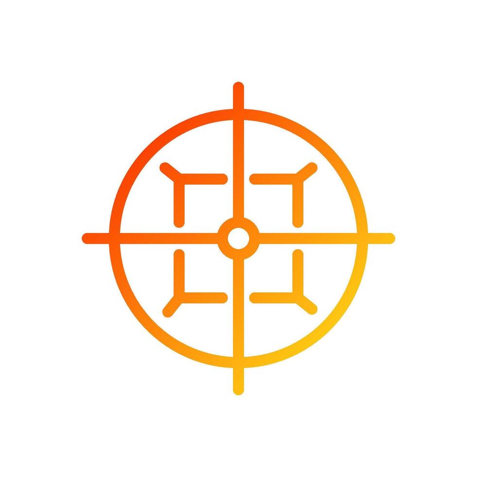 Target icon gradient red yellow colour military symbol perfect. vector