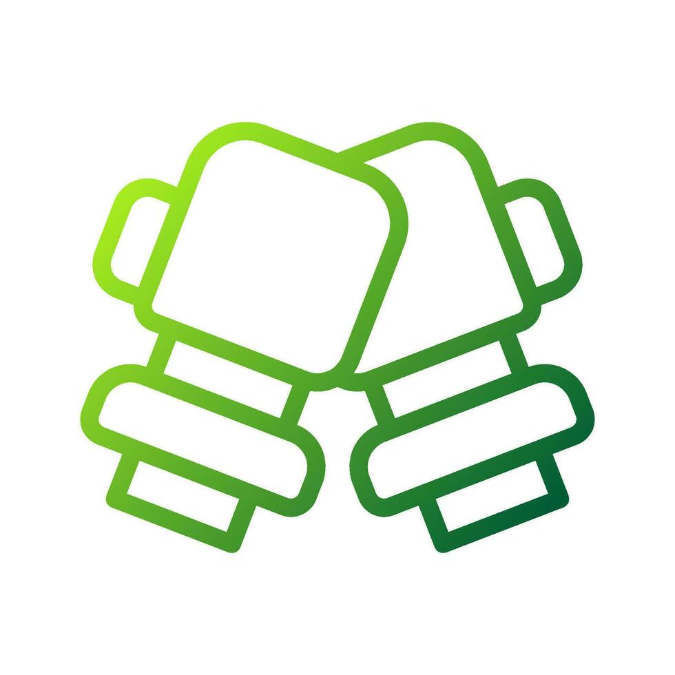 Boxing icon gradient green colour sport symbol illustration. vector