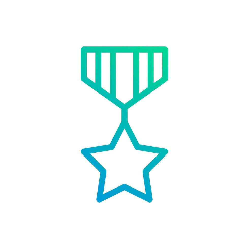 Medal icon gradient green blue colour military symbol perfect. vector
