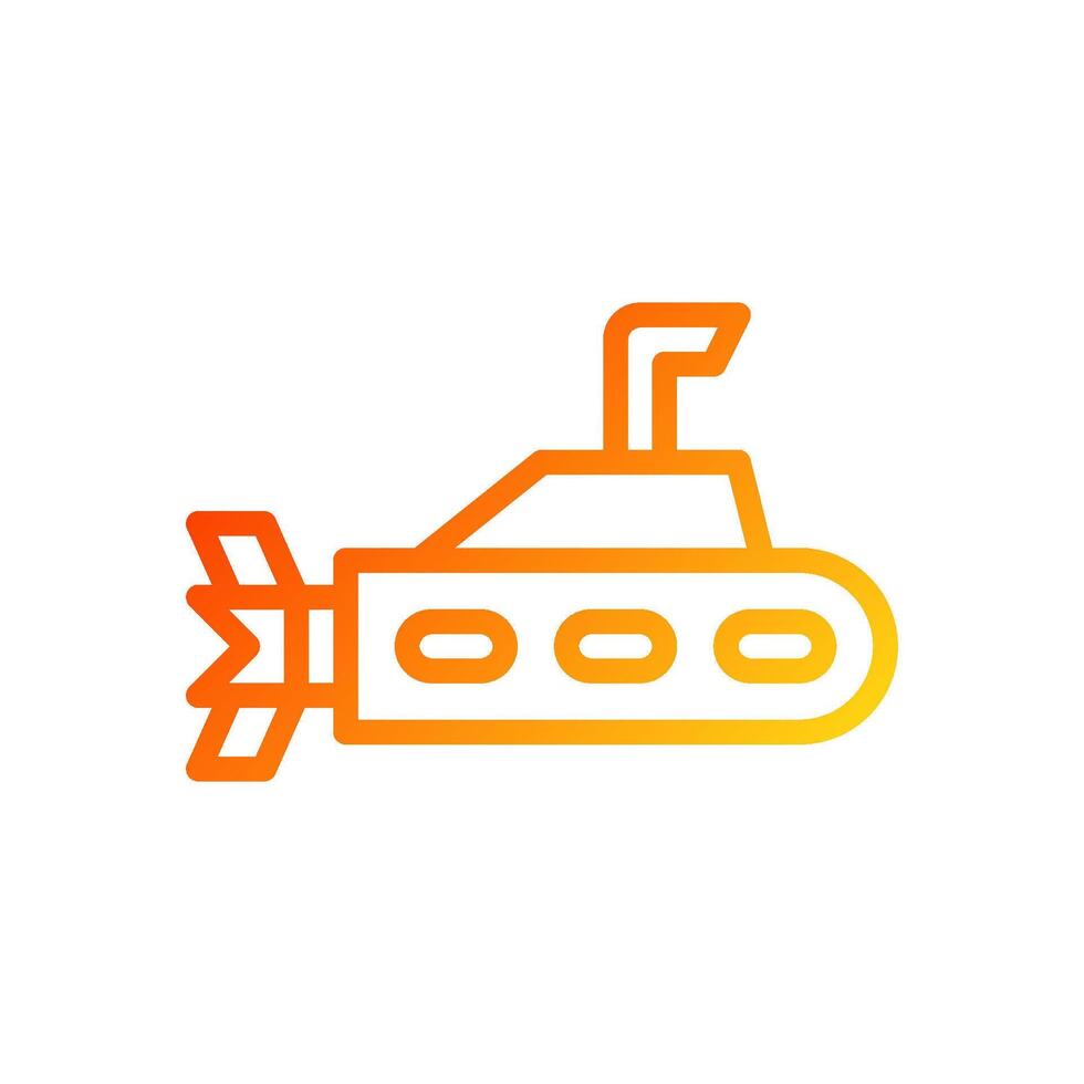 Submarine icon gradient red yellow colour military symbol perfect. vector