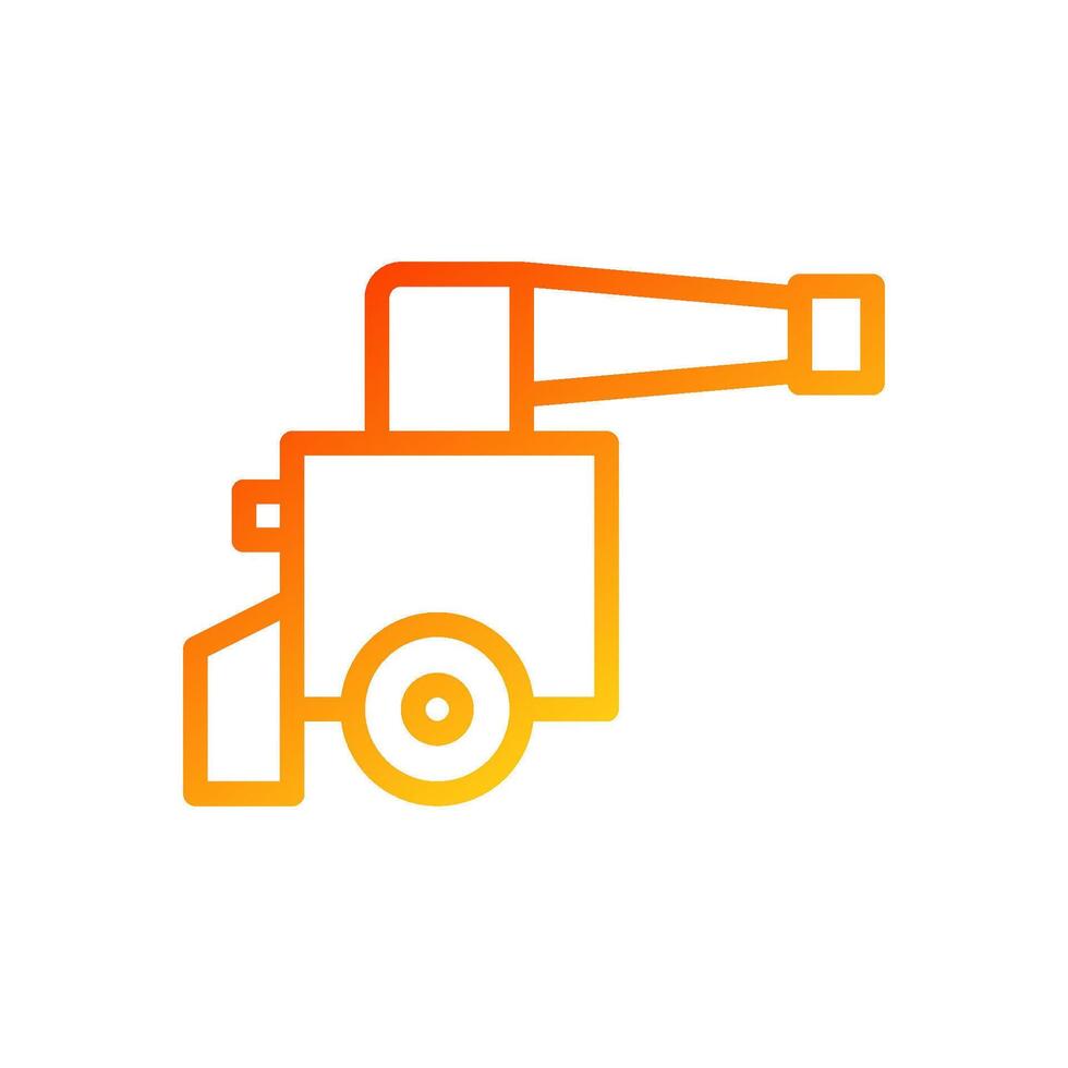 Cannon icon gradient red yellow colour military symbol perfect. vector