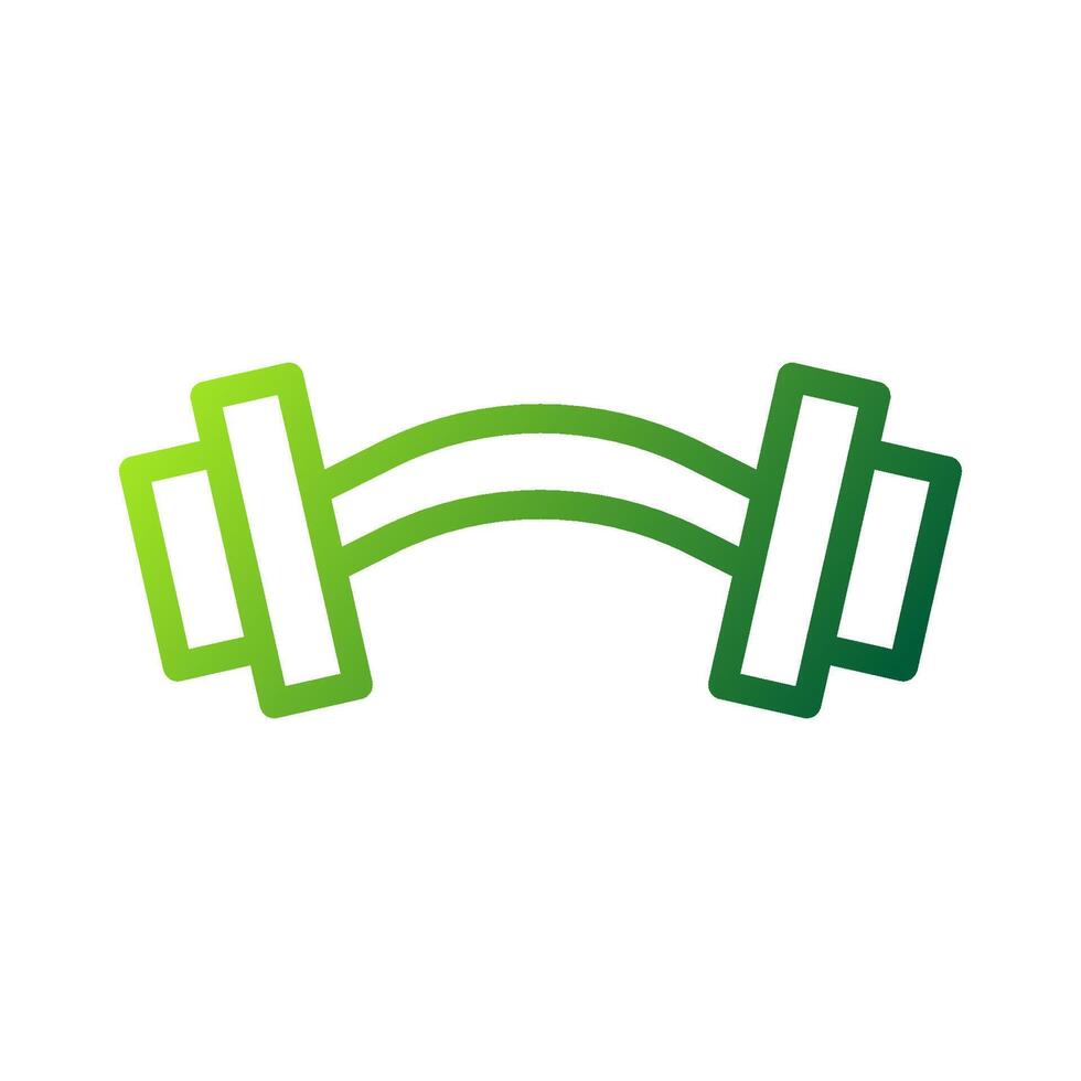 Dumbbell icon gradient green colour sport symbol illustration. vector