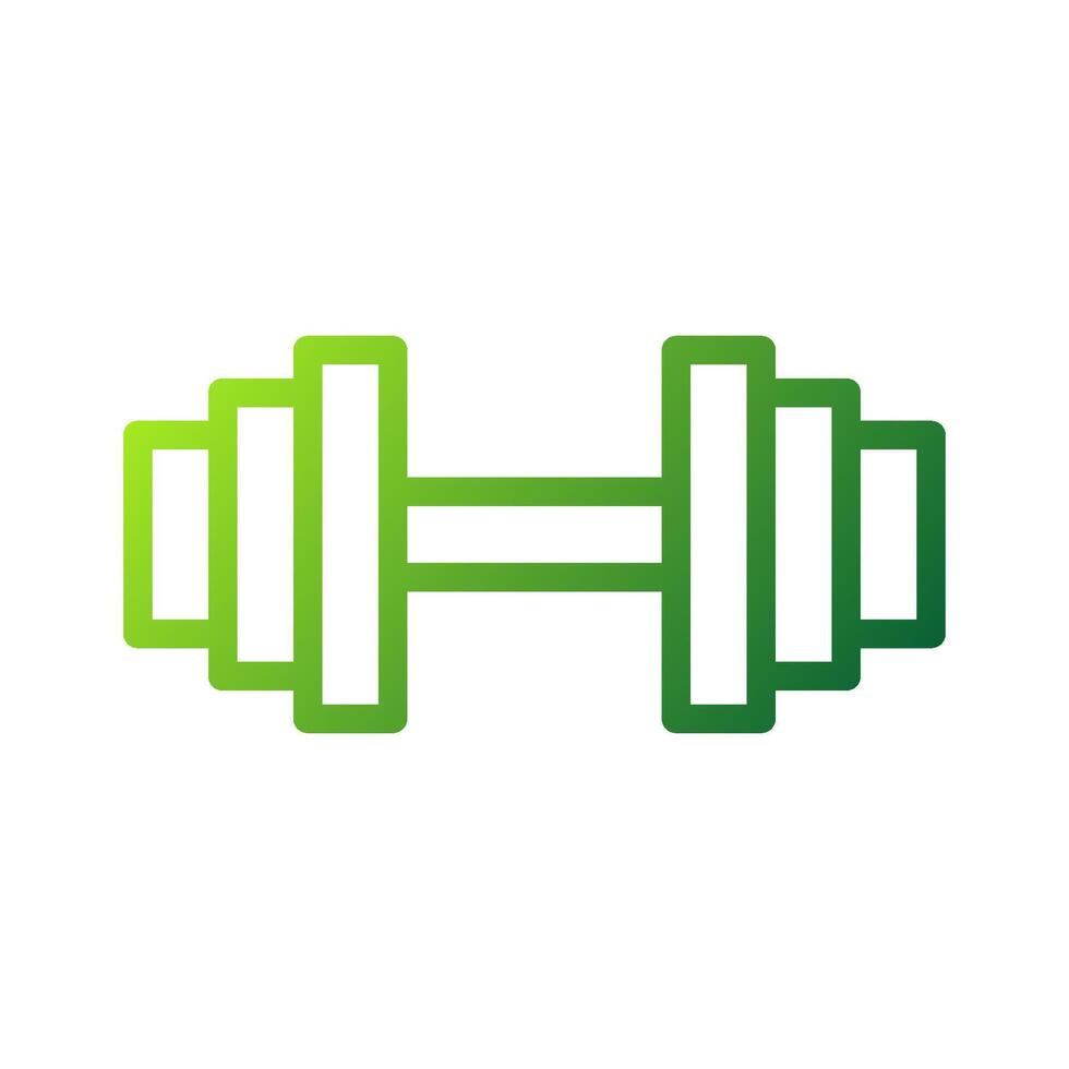 Dumbbell icon gradient green colour sport symbol illustration. vector