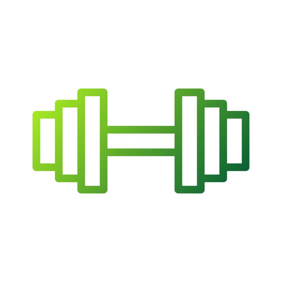 Dumbbell icon gradient green colour sport symbol illustration. vector