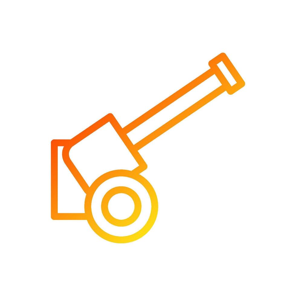 Cannon icon gradient red yellow colour military symbol perfect. vector