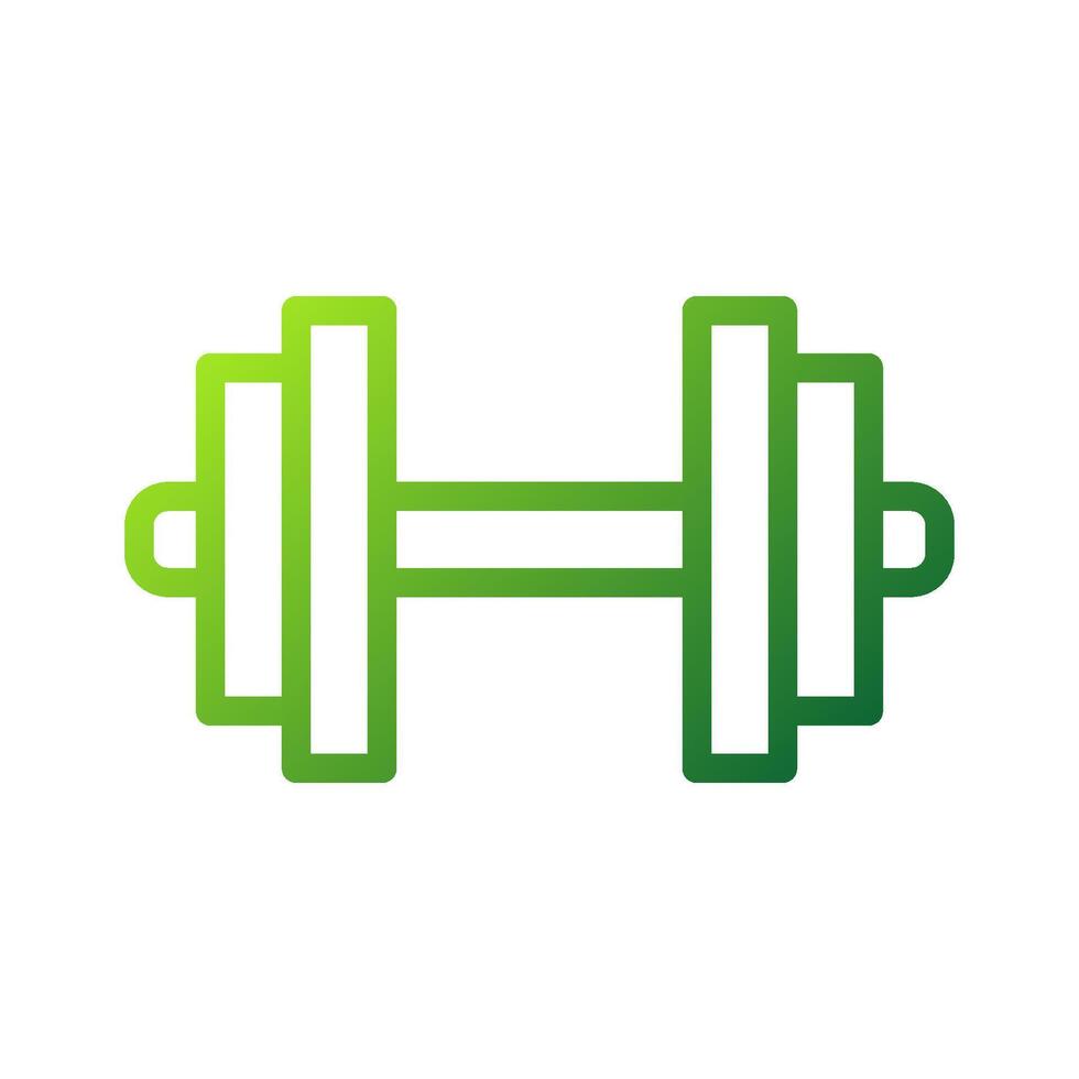 Dumbbell icon gradient green colour sport symbol illustration. vector