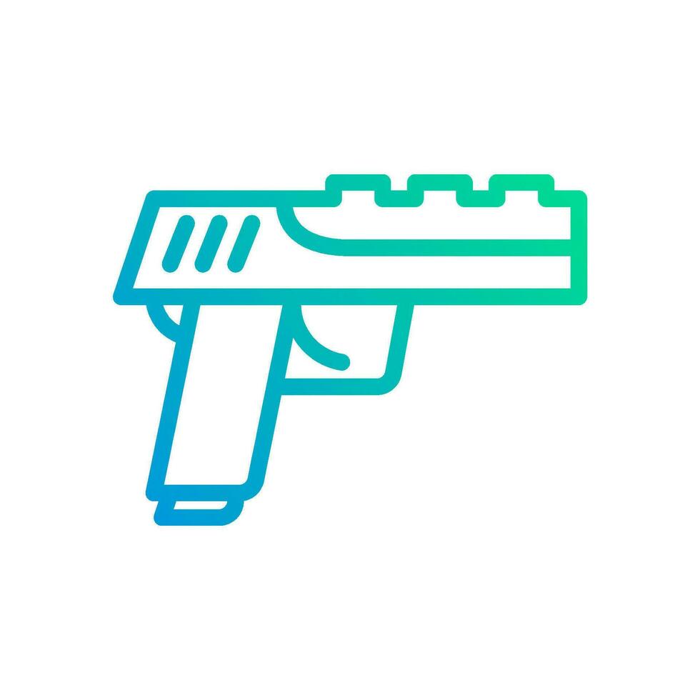 pistola icono degradado verde azul color militar símbolo Perfecto. vector