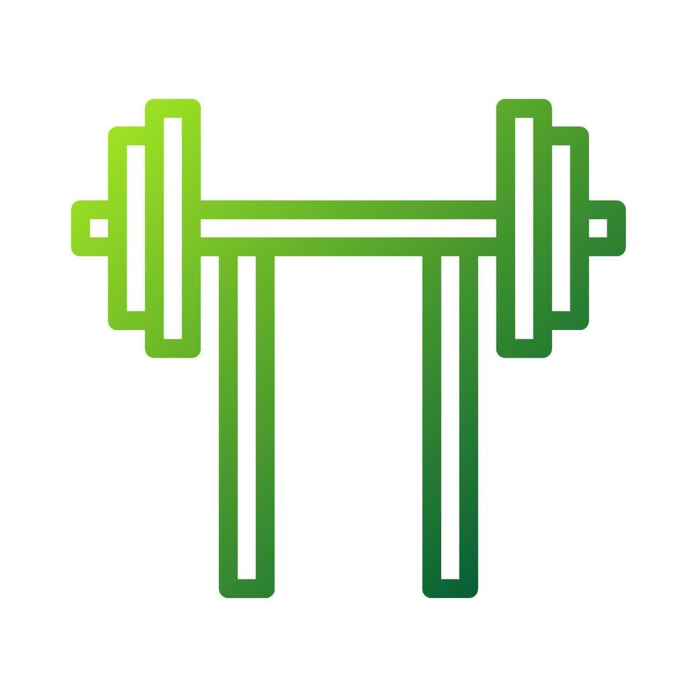 Dumbbell icon gradient green colour sport symbol illustration. vector