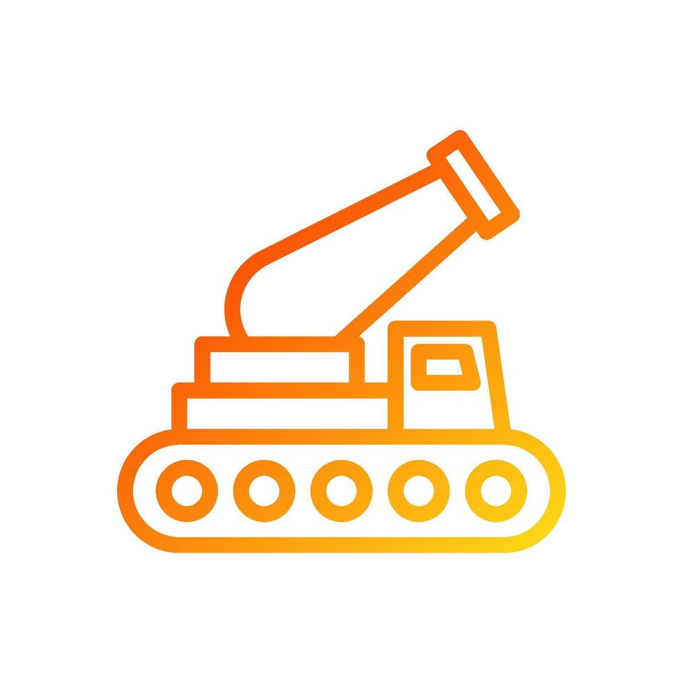 Cannon icon gradient red yellow colour military symbol perfect. vector