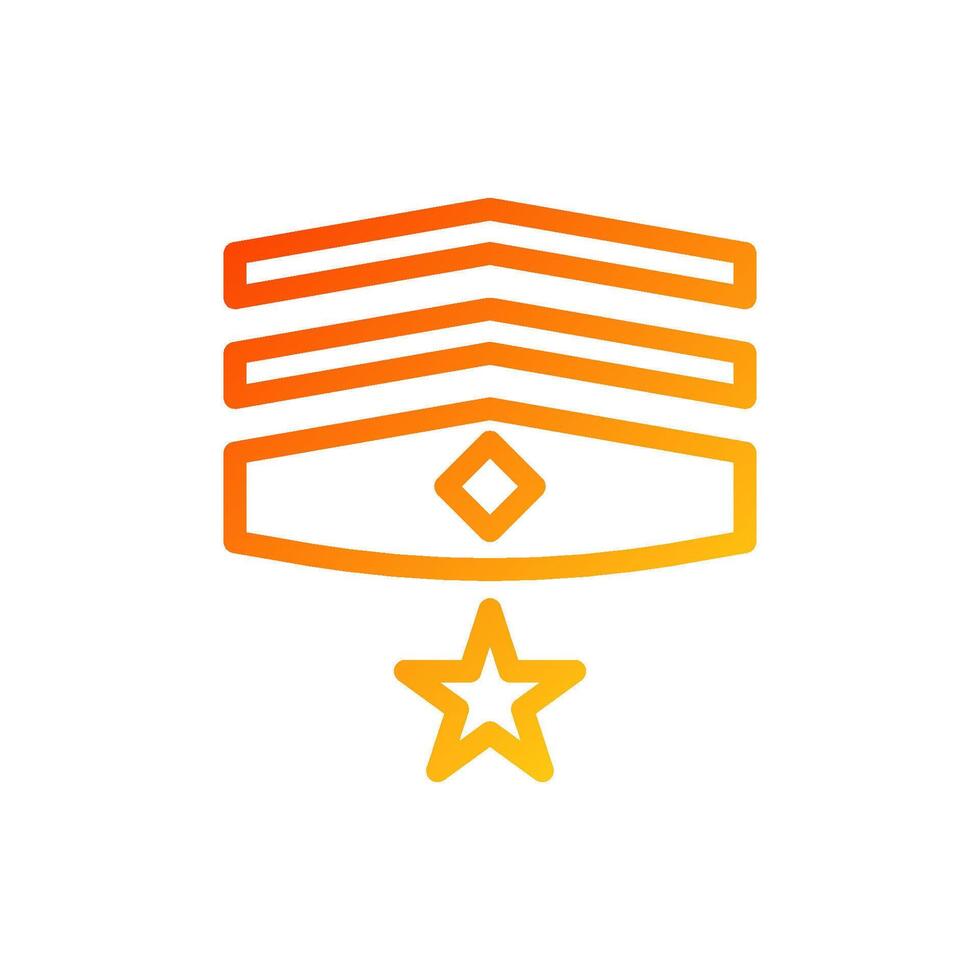 Badge icon gradient red yellow colour military symbol perfect. vector