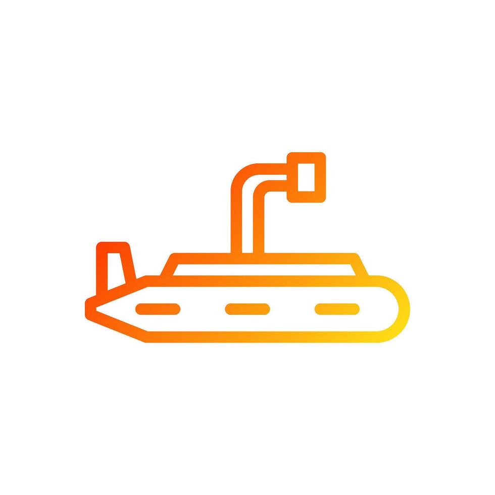 Submarine icon gradient red yellow colour military symbol perfect. vector